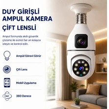 Hzl Güvenlik Kamerası CMR 40 Çift Kameralı 4K FULL HD Hareket Sensörlü Bağlantılı 360 Derece Başlıklı