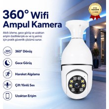 Hızlı Store Akıllı Kablosuz IP Kamera Wifi 360 Derece Hareketli Gece Görüş Ses Kayıtllı Ampul Kamera Güvenlik