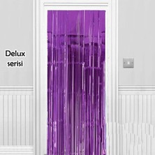 Aslanoğlu Store Işıltılı Duvar ve Kapı Perdesi Mor Renk 90X200 cm