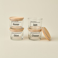 Rakle Daily 4'lü Stackable Kahvaltı Seti - Açık Kahverengi / Şeffaf - 220 ml
