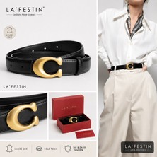 Lafestin Hakiki Deri Gold Toka Kadın Kemeri Pantolon Kemeri, Gömlek Kemeri