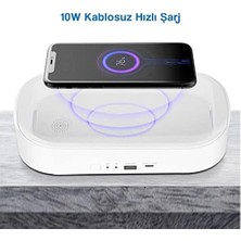 Kablosuz Şarj Aleti ve Uv Maske Takı Sterilizasyon Kutusu Dezenfektan Cihazı