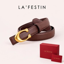 Lafestin Hakiki Deri Gold Toka Kadın Kemeri Pantolon Kemeri, Gömlek Kemeri