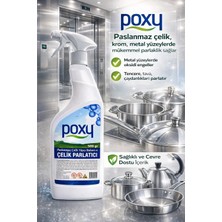Poxy Çelik Parlatıcı 500 ml Asansör Parlatıcı Metal Krom Tencere Parlatıcı
