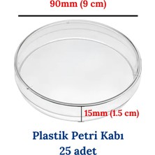 Mr. Crowley Petri Kabı 25 Adet Plastik (Boyut 90X15 Mm) Laboratuvar Uygun
