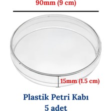 Mr. Crowley Petri Kabı 5 Adet Plastik (Boyut 90X15 Mm) Laboratuvar Uygun