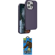 Nuveden Ieg™ Iphone 14 Pro Kılıf Kıvılcım Çizgi Serisi - Siyah 18D Cam Ekran Koruyucu