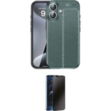 Nuveden Ieg™ Iphone 16 Plus Kılıf Doruk Klasik Özel Seri - Siyah 3D Antistatik Hayalet Cam Ekran Koru