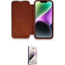 Nuveden Ieg™ Iphone 14 Pro Max Kılıf Siluet Minimal Serisi - Siyah Bilvis 3D Mat Cam Ekran Koruyucu
