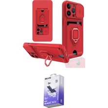 Nuveden Ieg™ Iphone 14 Pro Max Kılıf Vadi Form Prime - Siyah Bilvis 5in1 5d Magic Hayalet Cam Ekran Ko