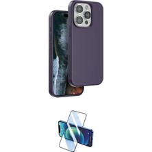 Nuveden Ieg™ Iphone 15 Pro Kılıf Kıvılcım Çizgi Serisi - Siyah 3D Antistatik Cam Ekran Koruyucu
