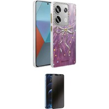 Nuveden Ieg™ Redmi Note 13 Pro 4g Kılıf Zirve Modern Prime - Siyah 3D Antistatik Hayalet Cam Ekran Koru