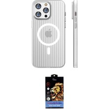 Nuveden Ieg™ Iphone 15 Pro Max Kılıf Pusula Minimal Koleksiyonu - Siyah Buffer Hayalet Cam Ekran Koruy