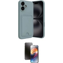 Nuveden Ieg™ Iphone 16 Kılıf Vadi Çizgi Prime - Siyah 3D Antistatik Mat Seramik Nano Ekran Koruyucu