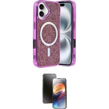 Nuveden Ieg™ Iphone 16 Kılıf Eksen Çizgi - Siyah 3D Antistatik Mat Seramik Nano Ekran Koruyucu