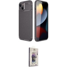Nuveden Ieg™ Iphone 14 Kılıf Eksen Form Prime - Siyah Bilvis 3D Cam Ekran Koruyucu