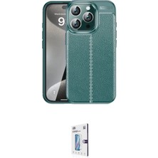 Nuveden Ieg™ Iphone 16 Pro Kılıf Doruk Klasik Özel Seri - Siyah Bilvis 0.18MM Plus Cam Ekran Koruyucu