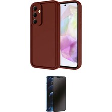Nuveden Ieg™ Galaxy A26 Kılıf Yankı Yansıma Özel Seri - Siyah 3D Antistatik Hayalet Cam Ekran Koruyu