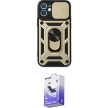 Nuveden Ieg™ Iphone 12 Kılıf Ahenk Klasik - Siyah Bilvis 5in1 5d Magic Hayalet Cam Ekran Koruyucu