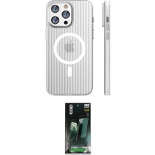 Nuveden Ieg™ Iphone 15 Pro Max Kılıf Pusula Minimal Koleksiyonu - Şeffaf 360 Full Body Arka Koruyucu