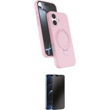 Nuveden Ieg™ Iphone 16 Plus Kılıf Iz Işık Koleksiyonu - Siyah 3D Antistatik Hayalet Cam Ekran Koruy