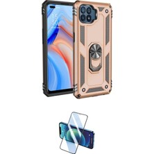 Nuveden Ieg™ Reno 4 Lite Kılıf Ahenk Klasik Koleksiyonu - Siyah 3D Antistatik Cam Ekran Koruyucu