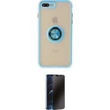 Nuveden Ieg™ Iphone 7 Plus Kılıf Yörünge Çizgi - Beyaz 3D Antistatik Hayalet Cam Ekran Koruyucu