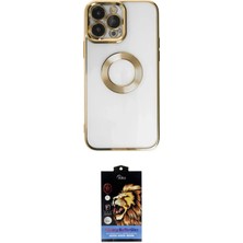 Nuveden Ieg™ Iphone 14 Pro Max Kılıf Pusula Form - Siyah Buffer Hayalet Cam Ekran Koruyucu