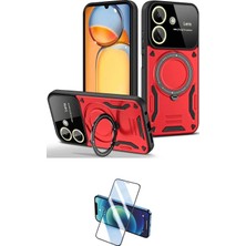 Nuveden Ieg™ Redmi 13C Kılıf Kıvılcım Modern Serisi - Siyah 3D Antistatik Seramik Nano Ekran Koruyuc