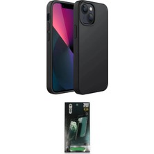 Nuveden Ieg™ Iphone 14 Plus Kılıf Kozmos Yansıma Özel Seri - Siyah 360 Mat Full Body Arka Koruyucu