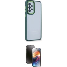 Nuveden Ieg™ Galaxy A73 5g Kılıf Eksen Doku Prime - Siyah 3D Antistatik Mat Seramik Nano Ekran Koruyucu