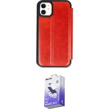 Nuveden Ieg™ Iphone 11 Kılıf Zirve Yansıma Serisi - Siyah Bilvis 5in1 5d Magic Hayalet Cam Ekran Koru
