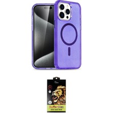 Nuveden Ieg™ Iphone 14 Pro Kılıf Eksen Doku Koleksiyonu - Siyah Buffer Cam Ekran Koruyucu