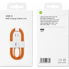 Iphone Özel Turuncu Type-C Şarj Kablosu 15 / 16 / 17 - Düz - Pro - Pro Max