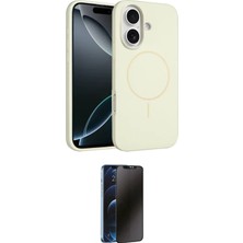Nuveden Ieg™ Iphone 16 Plus Kılıf Yankı Form Serisi - Siyah 3D Antistatik Hayalet Cam Ekran Koruyucu
