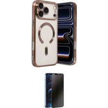 Nuveden Ieg™ Iphone 17 Pro Kılıf Nova Işık Özel Seri - Siyah 3D Antistatik Hayalet Cam Ekran Koruyu