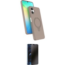 Nuveden Ieg™ Galaxy A06 Kılıf Iz Işık Koleksiyonu - Siyah 3D Antistatik Hayalet Cam Ekran Koruyucu