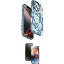 Nuveden Ieg™ Iphone 16 Pro Max Kılıf Siluet Doku - Siyah 3D Antistatik Mat Seramik Nano Ekran Koruyucu