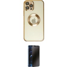 Nuveden Ieg™ Iphone 12 Pro Kılıf Pusula Form - Siyah 3D Antistatik Hayalet Cam Ekran Koruyucu