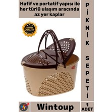 Wintoup #sepet Kaliteli Dayanıklı Ergonomik Şık Tasarım Plastik Pratik Portatif Küçük Oval Piknik Sepeti