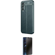 Nuveden Ieg™ Galaxy A26 Kılıf Doruk Klasik Özel Seri - Siyah 3D Antistatik Hayalet Cam Ekran Koruyucu