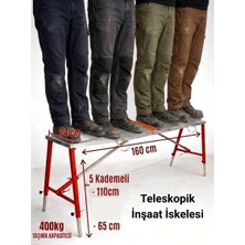 Midilli Alüminyum Gövdeli Çelik Ayaklı Teleskopik İnşaat İskelesi - 400 Kg Taşıma Kapasitesi 110x24x160cm