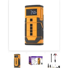 Premium Taşınabilir Oto Lastik Şişirme Kompresörü - 8000 Mah Akıllı Akü Takviye ve Dijital Ekranlı Taşınabilir Güç Kaynağı