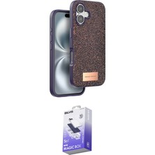 Nuveden Ieg™ Iphone 16 Kılıf Vadi Klasik Serisi - Siyah Bilvis 5in1 5d Magic Hayalet Cam Ekran Koruyuc