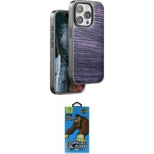 Nuveden Ieg™ Iphone 14 Pro Kılıf Atlas Minimal Özel Seri - Siyah 18D Cam Ekran Koruyucu