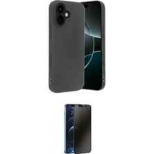 Nuveden Ieg™ Iphone 17 Kılıf Kozmos Yansıma Özel Seri - Siyah 3D Antistatik Hayalet Cam Ekran Koruyu