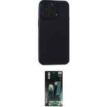 Nuveden Ieg™ Iphone 15 Pro Kılıf Atlas Minimal Prime - Siyah 360 Mat Full Body Arka Koruyucu