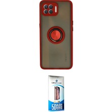 Nuveden Ieg™ Reno 4 Lite Kılıf Yörünge Çizgi - Siyah 5d Eko Cam Ekran Koruyucu