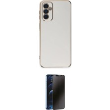 Nuveden Ieg™ Galaxy A14 4g Kılıf Yankı Serisi - Siyah 3D Antistatik Hayalet Cam Ekran Koruyucu