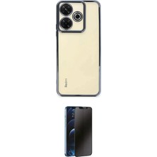Nuveden Ieg™ Redmi 13 4g Kılıf Vadi Minimal - Siyah 3D Antistatik Hayalet Cam Ekran Koruyucu